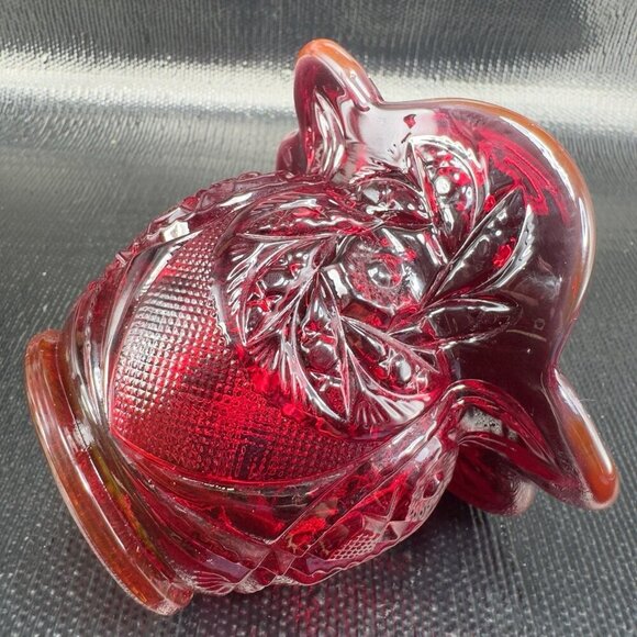 LE Smith Amberina Cadmium UV Glowing Glass Vase Bowl Jack In Pulpit Glass VTG - Picture 5 of 16